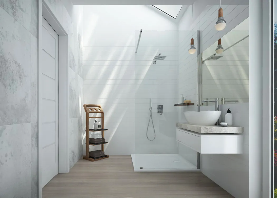 Hoesch Glas panel trapeze-shaped