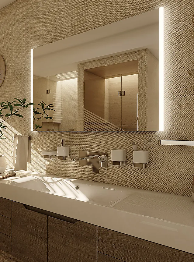 Nimco Прямоугольные зеркала для ванной комнаты - острые углы